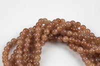 Sunstone Jade Smooth Round Beads 6mm 8mm 10mm - Single or Bulk - 15.5" AAA Quality