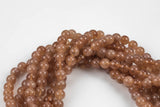 Sunstone Jade Smooth Round Beads 6mm 8mm 10mm - Single or Bulk - 15.5" AAA Quality