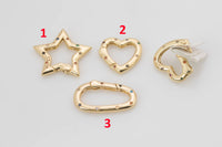 Spring PushGate Clasps Clasp 14K Gold Plated Closure Star Heart Oval - 1 piece per order