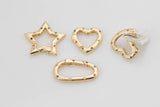 Spring PushGate Clasps Clasp 14K Gold Plated Closure Star Heart Oval - 1 piece per order