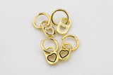 2 pcs 14K Gold Soda Tab, Soda Pull Tab, Kawaii Heart Tab Earrings Wholesale Charm Jewelry Making Craft Supplies- 21mm