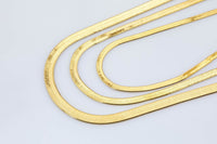 Gold Herringbone Necklace Chain 18K Gold Bold Necklace 3, 4, 5mm wide Herringbone Chain for Layering Necklace 15" 16" 18" inch