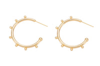 2 pcs- 18K Gold Ball Hoop Earrings, Beaded Hoop Earrings, Boho Hoop Earrings, Gold Ball Hoop Earrings, 25,35, 45mm Gold Hoop Earring