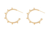 2 pcs- 18K Gold Ball Hoop Earrings, Beaded Hoop Earrings, Boho Hoop Earrings, Gold Ball Hoop Earrings, 25,35, 45mm Gold Hoop Earring