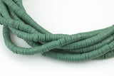 2str BEAUTIFUL Soft AFRICAN Colored VINYL Heishi beads- 6mm or 8mm- 16 inch strand- 2 Strand Per Order- Sage