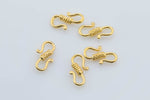 6 pcs 8x15mm 14K Gold S Hook Clasp for Bracelet Necklace Jewelry Making Supply- 6 pcs per order