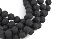 Natural Lava Rocks Diffuser Oil Round Beads - Lava Beads for Essential Oil - A Qual Full 15.5" Strand 4mm 6mm 8mm 10mm 12mm 14mm -Wholesale