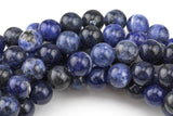 Natural Sodalite Beads AAA Quality, High Quality in Round- 4mm, 6mm, 8mm, 10mm, 12mm- Full 15.5 Inch Strand- Smooth Gemstone Beads