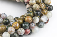 ORIGINAL Ocean Jasper Beads smooth round sizes, 4mm, 6mm, 8mm, 10mm, 12mm - In Full 15.5 inch Strand- AA Quality - Original Stock Very Rare!