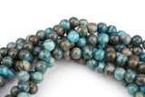 Natural Blue Mexican Crazy Laced Agate Round 4mm, 6mm, 8mm, 10mm, 12mm- Full 15.5 Inch Strand AAA Quality Smooth Gemstone Beads