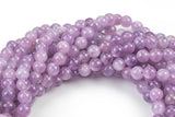 Pink Amethyst Jade Smooth Round Beads 6mm 8mm 10mm - Single or Bulk - 15.5" AAA Quality