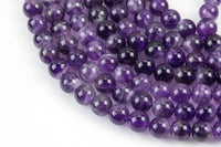 Natural AMETHYST Beads Gemstone Beads Round- 8mm-Full Strand 15.5 inch Strand Smooth Gemstone Beads