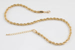 18k Gold 16" 18" Necklace- Rope Chain 3mm and 5mm - Gold plated Necklace Snake Chain ready to wear Lobster Clasp 3" extender