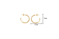 4 pcs Gold Hoop Earring Flat Roundl Hoop Earring 14K Gold Statement Jewelry for Teen Women Girl- 21mm