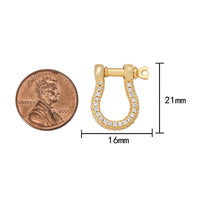 1 pc Gold Screw clasp lock, U bolt Anchor Shackle, Gold Nautical Clasps, Anchor Necklace, Bracelet Clasp Supply- 16x21mm
