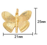 2 pcs Dainty 14k Gold Butterfly Pendant Gold Butterfly for Bracelet, Earring, Necklace Charms for Jewelry Making Supply - 21x25mm