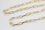 14K Gold Plated PVD Plating Large Textured Paperclip Chain 8x18mm - 1 yard / 3 feet