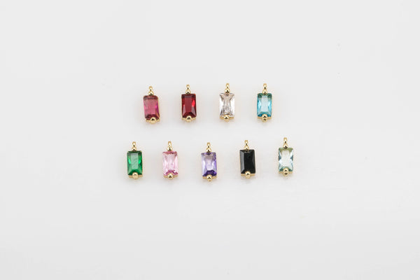 6pc 18k Gold Birthstone Charm Tiny, Necklace Earring Bracelet Supplies, Jewelry Supply Charms Personalized Delicate Dainty Pendant