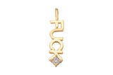1 pc 18k Gold Micro Pave Fuck Word Charm Rectangle in Drop Pendant Long Lover Girl Charm for Necklace Earring Component-6x28mm