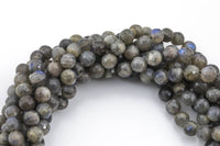 Natural Labradorite, High Quality in Faceted Round, 4mm, 6mm, 8mm, 10mm- In Full 15.5 Inch Strands AAA Quality Gemstone Beads