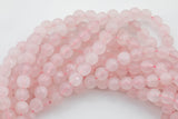 Natural Rose Quartz Beads Faceted Round 4mm, 6mm, 8mm, 10mm, 12mm High Quality - Full 15.5 Inch Strand AAA Quality Gemstone Beads