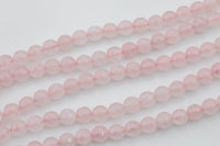 Natural Rose Quartz Beads Faceted Round 4mm, 6mm, 8mm, 10mm, 12mm High Quality - Full 15.5 Inch Strand AAA Quality Gemstone Beads