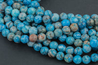 Natural LT Blue Mexican Crazy Laced Agate Faceted Round 4mm, 6mm, 8mm, 10mm, 12mm, 14mm -Full Strand 15.5 inch Strand Gemstone Beads