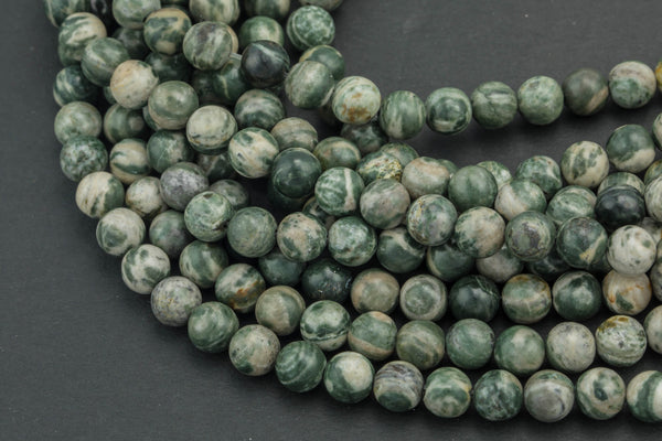 Natural Green Zebra Jasper Beads Grade AAA Round 8mm 10mm Smooth Gemstone Beads