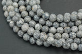 Natural Gray Picasso Jasper Beads Grade AAA Round 6mm 8mm 10mm 12mm Full Strand AAA Quality Smooth Gemstone Beads