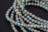 Natural Impression Sea Sediment Jasper Round Beads 4mm 6mm 8mm 10mm Aka Snake Skin Jasper Aqua Terra Jasper 15.5" Strand Smooth