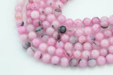 Rhodonite- JADE Smooth Round- 6mm 8mm 10mm 12mm-Full Strand 15.5 inch Strand AAA Quality