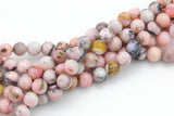 Natural 8mm Matte ZEBRA PINK OPAL Beads - Dark Round - Full 15.5" 15.5 inch strands Gemstone Beads