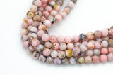 Natural 8mm Matte ZEBRA PINK OPAL Beads - Dark Round - Full 15.5" 15.5 inch strands Gemstone Beads