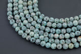 Pale Apatite Blue JADE Smooth Round- 8mm -Full Strand 15.5 inch Strand