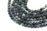 Cloudy Gray Jade, High Quality in Smooth Round-Full Strand 15.5 inch Strand AAA Quality- 8mm