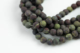 Natural Matte Dragon Bloodstone Blood Stone Beads, High Quality in Matte Round, 3mm, 4mm, 6mm, 8mm, 10mm, 12mm- Full 16 inch strand