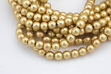 Gorgeous Matte Gold Hematite Smooth Round Loose Beads - Natural Hematite Gold Plated 6mm 8mm 10mm 12mm Full Strand 16"