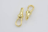 2 pcs- Dainty Self Closing Swivel Clasps - Triggerless - 18kt Gold Plated for Charm Lock Jewelry Supply Component- 8x24mm