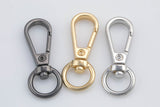 Dainty Self Closing Swivel Clasps - Triggerless - Gold for Charm Lock Keychain Supply Component- 15x41mm 2 pcs per pack