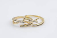 1 pc Gold Ring, Adjustable Ring, Minimalist Cz Ring, Micro Pave Ring, Gold Open Ring, Dainty Jewelry