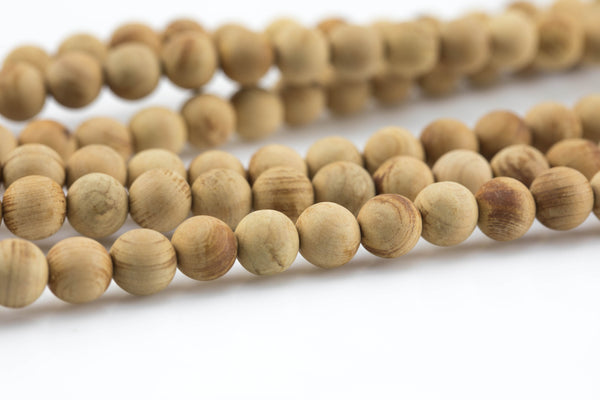 Natural WHITE Wood-- Round--6mm 8mm 10mm Full Strand. Gemstone Beads