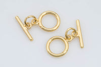 2 sets per order -9mm 14K Gold Toggle Clasp for Bracelet Necklace Jewelry Making Supply