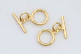 2 sets per order -9mm 14K Gold Toggle Clasp for Bracelet Necklace Jewelry Making Supply