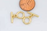 2 sets per order -9mm 14K Gold Filled Toggle Clasp for Bracelet Necklace Jewelry Making Supply