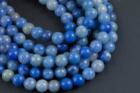 Natural Blue Aventurine Beads Round High Quality 4mm, 6mm, 8mm, 10mm, 12mm- 15.5 Inch Strand AAA Quality AAA Quality Smooth