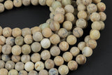 Natural White Creme African Opal Matte round sizes 6mm and 8mm Gemstone Beads