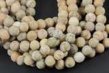 Natural White Creme African Opal Matte round sizes 6mm and 8mm Gemstone Beads