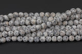 Natural Gray Spotted Jasper, High Quality in Matte Round-Full Strand 15.5 inch Strand- 4mm, 6mm, 8mm, 10mm, 12mm Gemstone Beads