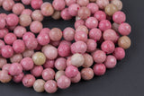 Natural Rhodonite Beads Grade AAA Faceted Round 4mm, 6mm, 8mm, 10mm, 12mm, 14mm AAA Quality Gemstone Beads