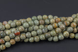 Natural Silver Leaf Jasper, High Quality in Faceted Round- 6mm, 8mm, 10mm, 12mm- Full 15.5 Inch Strand Gemstone Beads